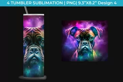 Neon Boxer Dog Tumbler Wrap 20 oz Sublimation PNG Product Image 5