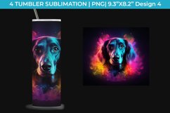 Neon Dachshund Dog Tumbler Wrap 20 oz Sublimation PNG Product Image 5