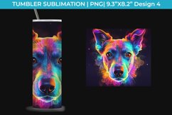 Neon Jack Russell Dog Tumbler Wrap 20 oz Sublimation PNG Product Image 5