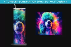 Neon Poodle Dog Tumbler Wrap 20 oz Sublimation PNG Product Image 5