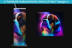 Neon Saint Bernard Dog Tumbler Wrap 20 oz Sublimation PNG Product Image 5