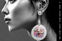 3D Floral Fantasy Cocker Spaniel Earrings Sublimation PNG Product Image 5
