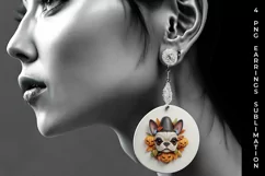 3D Halloween French Bulldog Dog Earrings Sublimation PNG Product Image 5