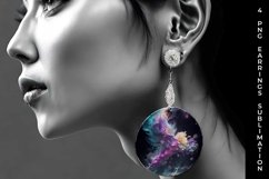 Galaxy Snapdragon Flowers Earrings Sublimation PNG Product Image 5
