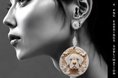 3D white Floral Saint Bernard Dog Earrings Sublimation PNG Product Image 5
