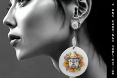 3D Halloween Bulldog Dog Earrings Sublimation PNG Product Image 5