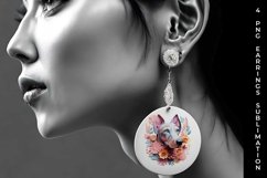 3D Floral Fantasy Doberman Earrings Sublimation PNG Product Image 5