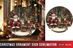 Christmas Ornaments Round Sign PNG, Christmas Round Sign PNG
