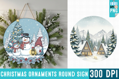 Christmas Ornaments Round Sign PNG, Christmas Round Sign PNG Product Image 1