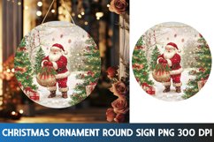 Christmas Ornaments Round Sign PNG, Christmas Round Sign SVG Product Image 1