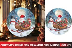 Christmas Ornaments Round Sign PNG, Christmas Round Sign PNG