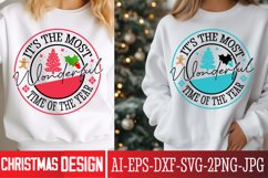 It's The Most Wonderful Time Of The Year Round Sign SVG Product Image 1