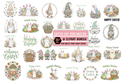Easter Day sublimation Bundle,Easter Day Clipart bundle Product Image 1