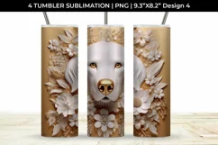 3D white Floral Golden Retriever Dog Tumbler Wrap 20 oz Product Image 5