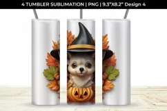 3D Halloween Chihuahua Dog Tumbler Wrap 20 oz Sublimation Product Image 5