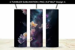 Galaxy Freezia Flowers Tumbler Wrap 20 oz Sublimation PNG Product Image 5