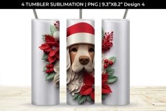 3D Christmas Cocker Spaniel Dog Tumbler Wrap 20 oz PNG Product Image 5