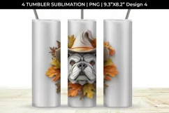 3D Halloween Bulldog Dog Tumbler Wrap 20 oz Sublimation PNG Product Image 5