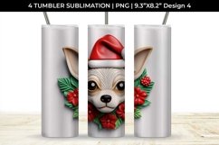 3D Christmas Chihuahua Dog Tumbler Wrap 20 oz Sublimation Product Image 5