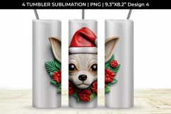 3D Christmas Chihuahua Dog Tumbler Wrap 20 oz Sublimation Product Image 5