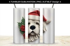 3D Christmas Saint Bernard Dog Tumbler Wrap 20 oz PNG Product Image 5