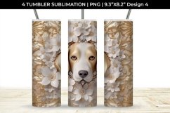 3D white Floral Beagle Dog Tumbler Wrap 20 oz Sublimation Product Image 5