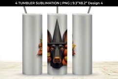 3D Halloween Doberman Dog Tumbler Wrap 20 oz Sublimation PNG Product Image 5