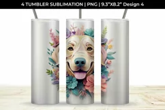 3d Floral Fantasy Golden Retriever Tumbler Wrap Sublimation Product Image 5