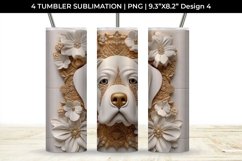 3D white Floral Saint Bernard Dog Tumbler Wrap 20 oz Product Image 5