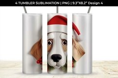 3D Christmas Beagle Dog Tumbler Wrap 20 oz Sublimation PNG Product Image 5