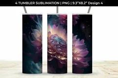 Galaxy Dahlias Flowers Tumbler Wrap 20 oz Sublimation PNG Product Image 5