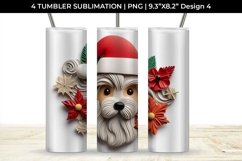 3D Christmas Yorkshire Terrier Dog Tumbler Wrap 20 oz PNG Product Image 5