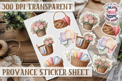 Cozy sticker sheet Flowers Scrapbook PNG Provence Product Image 1