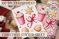 Christmas Watercolor Sticker Sheet Winter Cute Holiday PNG Product Image 1
