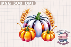 Autumn Pumpkin Sublimation design Fall Decorative Color PNG Product Image 1