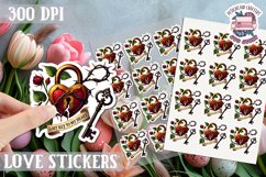 Love sticker Sheet Valentine Day Lovers Gothic Skull PNG Product Image 1