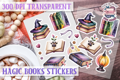 Magic Books sticker sheet Rainbow Love Read PNG Book Lovers Product Image 1
