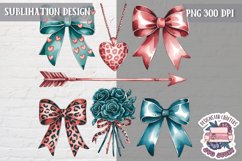 St Valentine’s Coquette Bow PNG Holidays Funny Watercolor Product Image 1