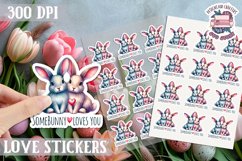 Love sticker Sheet Valentine Day Cute Animals Quote PNG Product Image 1