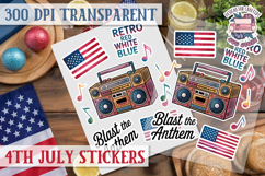 4th July sticker sheet USA Scrapbook PNG Independent Day Product Image 1
