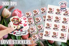 Love sticker Sheet Valentine Day Sign Lettering PNG 14 feb Product Image 1