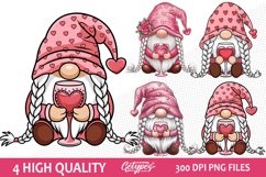 Valentine Gnome Sublimation Clipart - High Quality Design Product Image 1