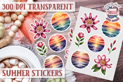 Summer Vibes sticker sheet Beach Scrapbook PNG Flowers Product Image 1