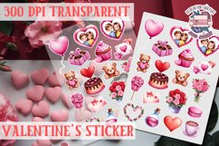 Love sticker Sheet Valentine Day Lovers Funny Heart PNG Product Image 1