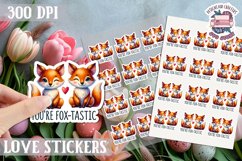 Love sticker Sheet Valentine Day Cute Animals Quote PNG Product Image 1
