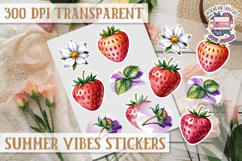 Summer sticker sheet Scrapbook PNG Flowers Vibe Fruits Product Image 1