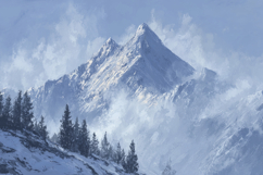 Snowy Mountain Peak Background Wallpaper Product Image 1