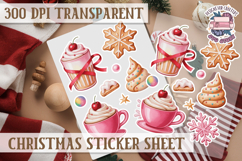 Christmas Watercolor Sticker Sheet Winter Cute Holiday PNG Product Image 1