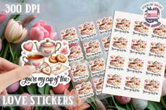 Love sticker Sheet Valentine Day Sign Lettering PNG 14 feb Product Image 1