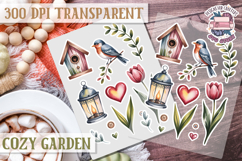 Cozy Garden sticker sheet Flowers Botanical PNG Cute Product Image 1